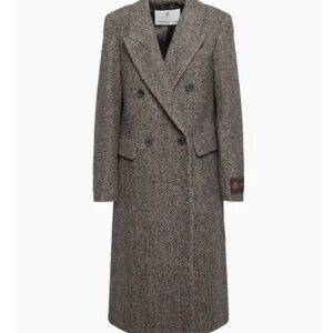 Aritzia Babaton Constant Coat Herringbone in Brown